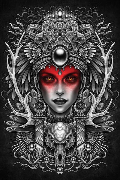 Tattoo Parlor: Wicth With Headdress by Winya Sangsorn