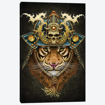 Samurai Tiger Canvas Print #WYS55} by Winya Sangsorn Art Print