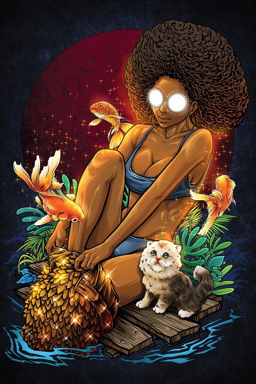 Afro Girl by Winya Sangsorn wall art