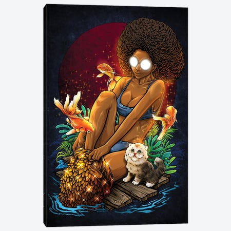 Afro Girl Canvas Print #WYS59} by Winya Sangsorn Canvas Artwork