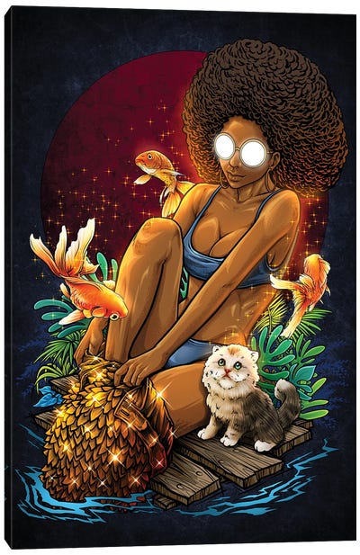 Afro Girl Canvas Art Print - Winya Sangsorn