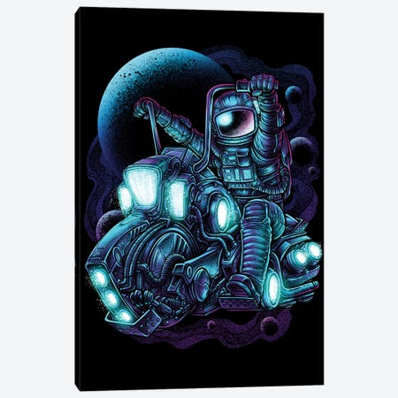 Astronaut Riding Motorcycle Canvas Print #WYS61} by Winya Sangsorn Canvas Print