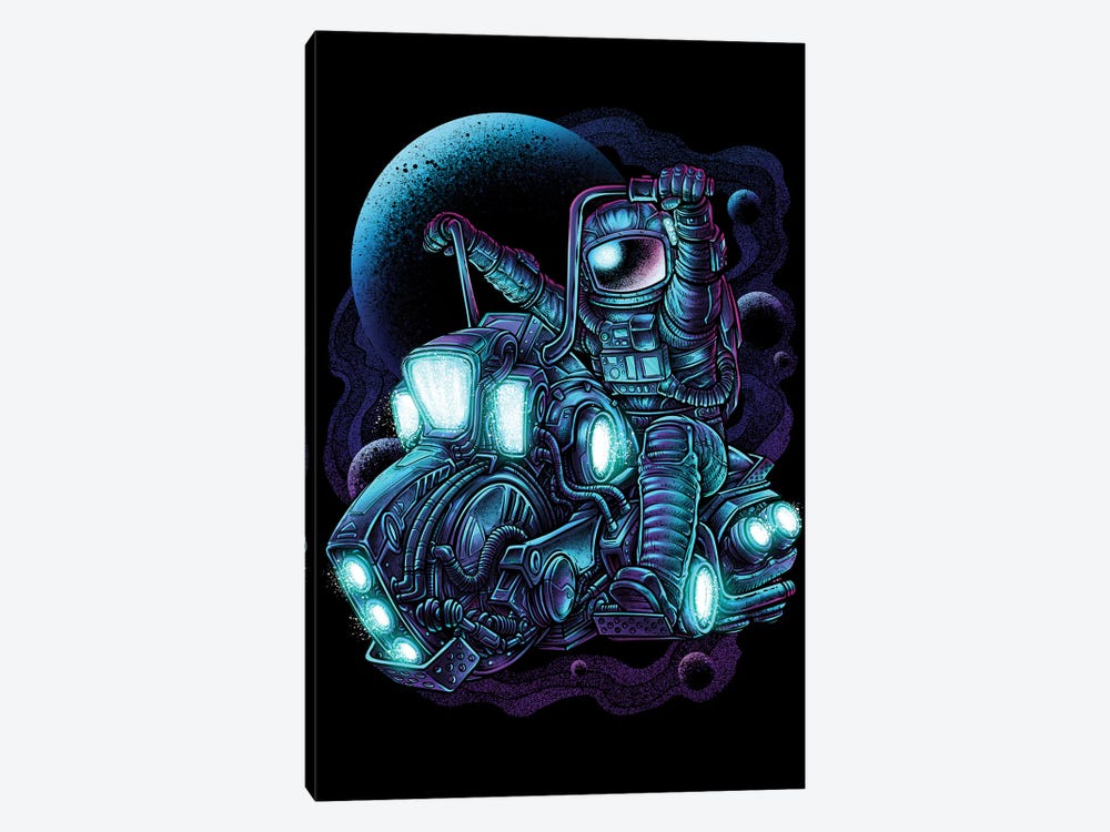 Astronaut Riding Motorcycle by Winya Sangsorn 1-piece Canvas Print
