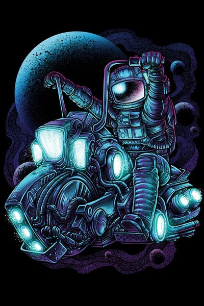 Astronaut Riding Motorcycle