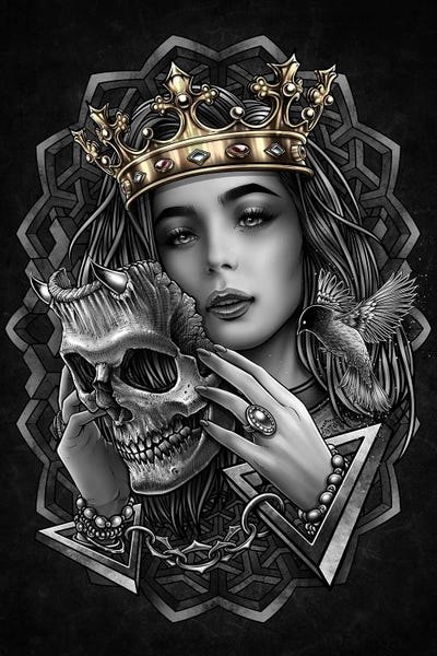 Myterious Princess And Evil Mask by Winya Sangsorn art print