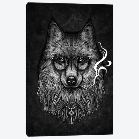 Smoking Wolf Canvas Print #WYS6} by Winya Sangsorn Canvas Print