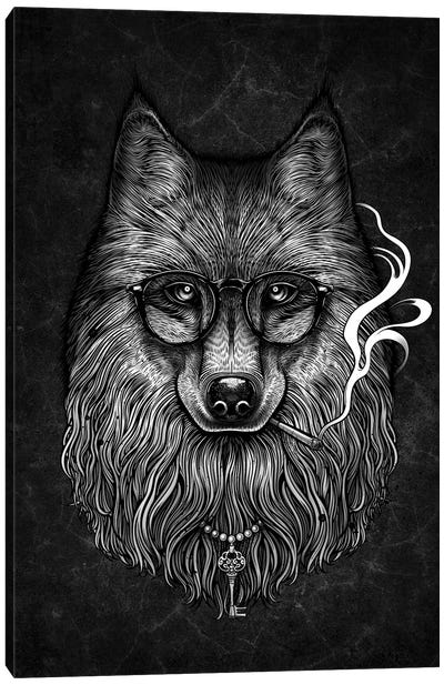Smoking Wolf Canvas Art Print