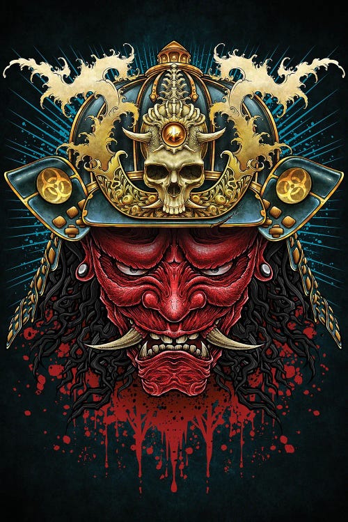 Red Oni Samurai by Winya Sangsorn wall art