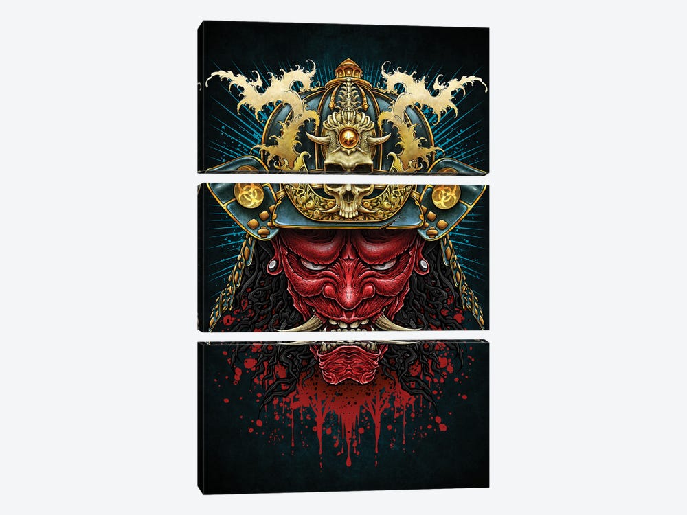 Red Oni Samurai by Winya Sangsorn 3-piece Canvas Art