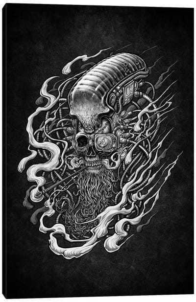 Cyberpunk Death Skull Canvas Art Print - Cyberpunk Art