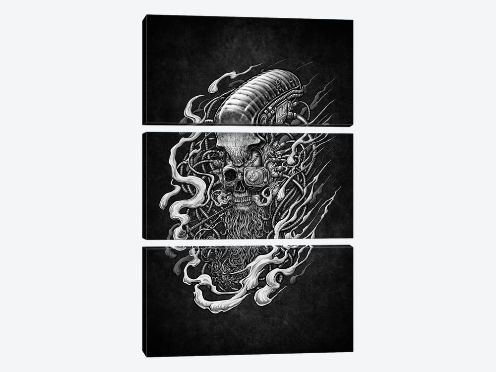 Cyberpunk Death Skull by Winya Sangsorn 3-piece Canvas Print