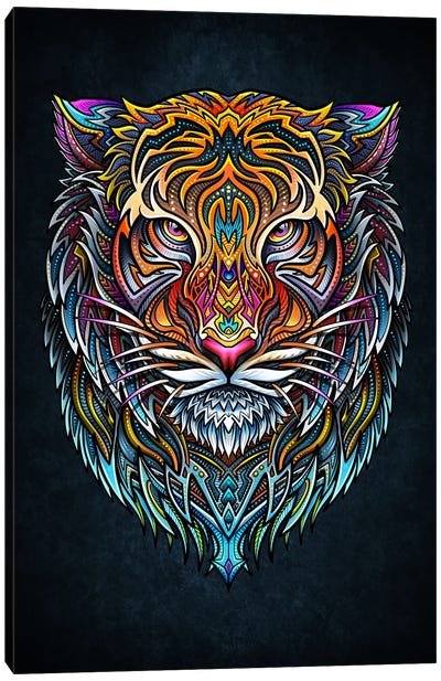 Tiger Face Viking Mandala Canvas Art Print - Winya Sangsorn