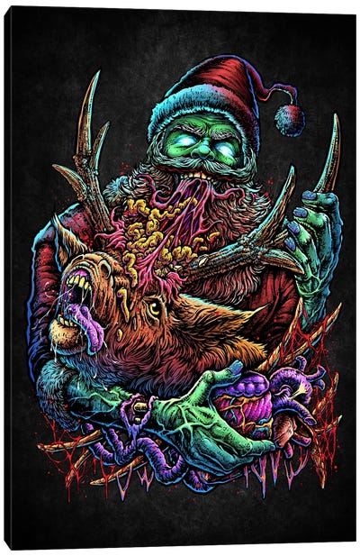Creepmas Zombie Santa Canvas Art Print - Winya Sangsorn