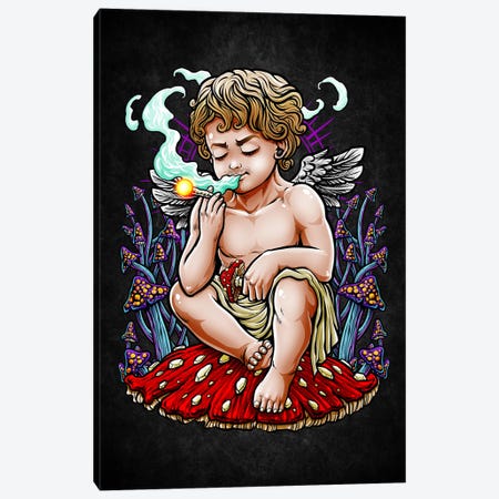 Holy Weed Cupid Canvas Print #WYS88} by Winya Sangsorn Canvas Print