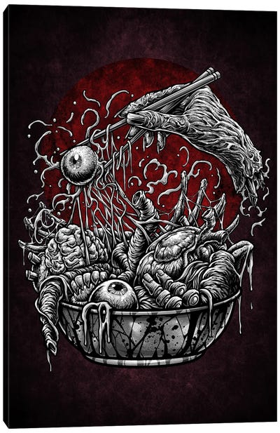 Scary Ramen Bone Appetit Canvas Art Print - Winya Sangsorn