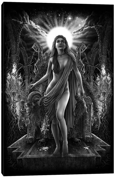 Lady Mystical Darkness Goth Monster Canvas Art Print - Winya Sangsorn