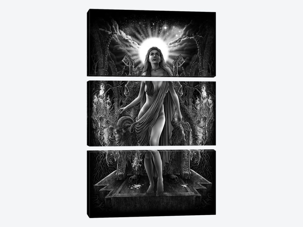 Lady Mystical Darkness Goth Monster by Winya Sangsorn 3-piece Canvas Print