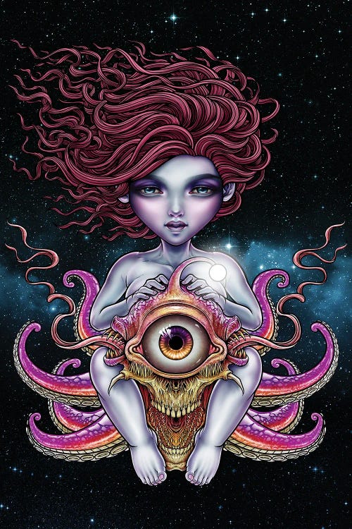 Fairy Girl And Sea Creture Tentacles