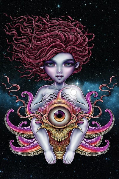 Octopi: Fairy Girl And Sea Creture Tentacles by Winya Sangsorn