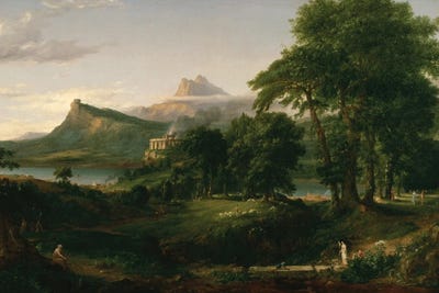 Canvas Print: The Course of Empire: The Arcadian or Pastoral State, c.1836 by Thomas Cole - thumbnail