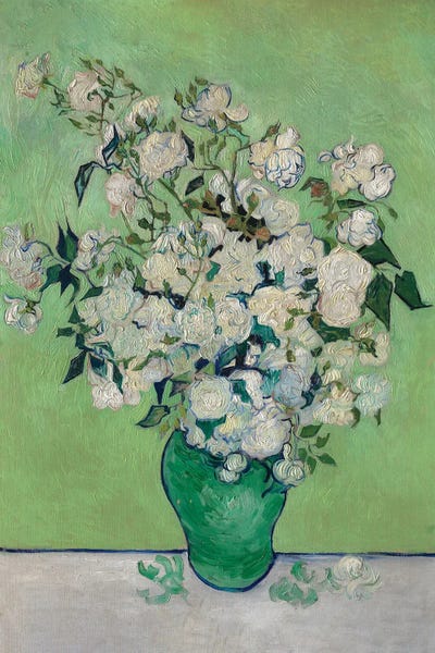Canvas Print: A Vase Of Roses, 1890 by Vincent van Gogh - thumbnail