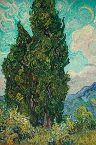 Post-Impressionism: Cypresses I by Vincent van Gogh