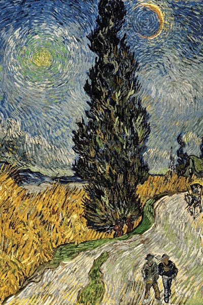 Fine Art Print: Road with Cypresses, 1890 by Vincent van Gogh