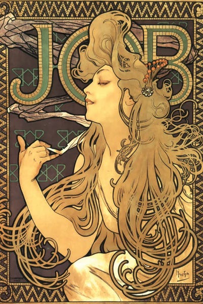 Smoking: JOB Rolling Papers Advertisement, 1896 by Alphonse Mucha
