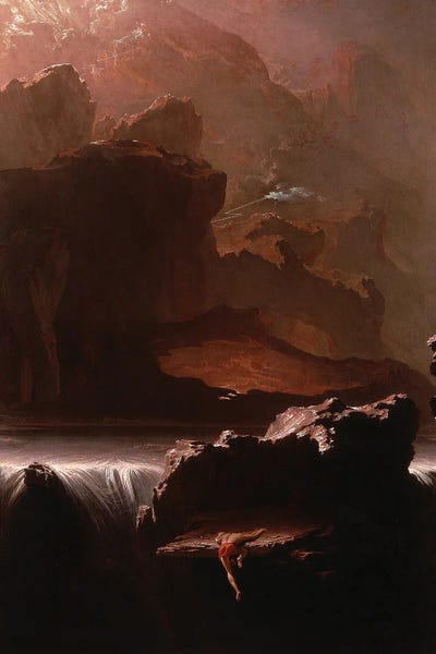 Romanticism Art - Canvas Prints: Sadak In Search Of The Waters Of Oblivion by John Martin