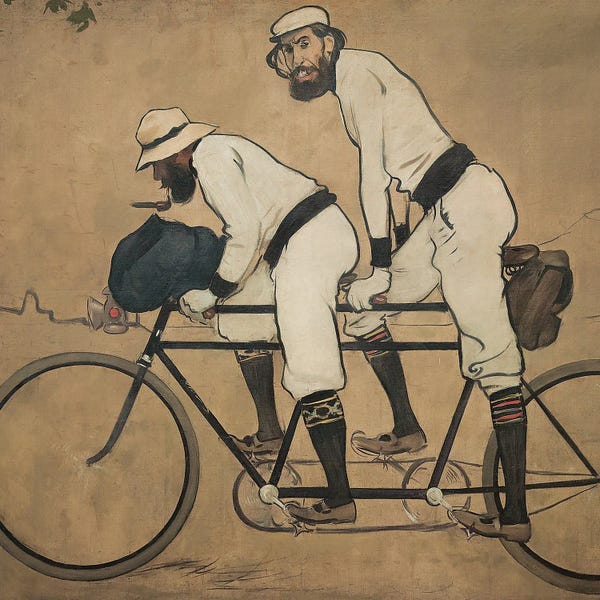 Art Nouveau: Casas And Pere Romeu On A Tandem by Ramon Casas