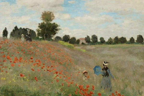 European Décor: Wild Poppies (detail), Near Argenteuil, 1873 by Claude Monet