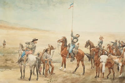 Farm Animals - Unframed Prints: Signaling The Main Command by Frederic Remington