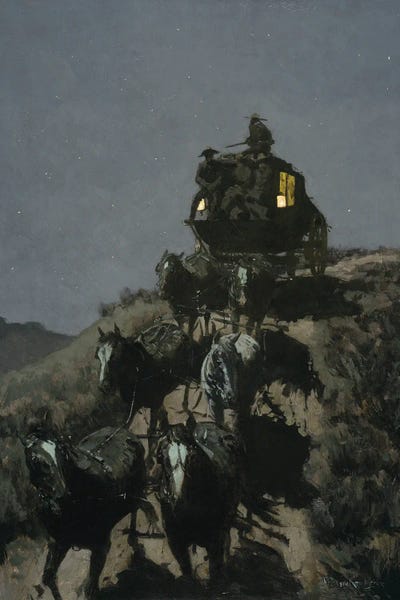 Fine Art Print: The Old Stage-Coach Of The Plains by Frederic Remington