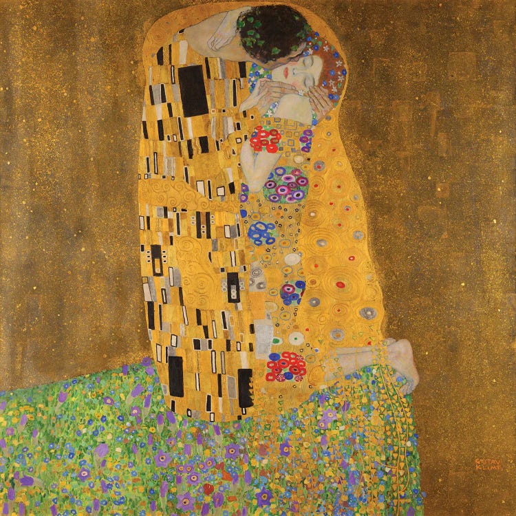 The Kiss, Cropped Vertical by Gustav Klimt wall art