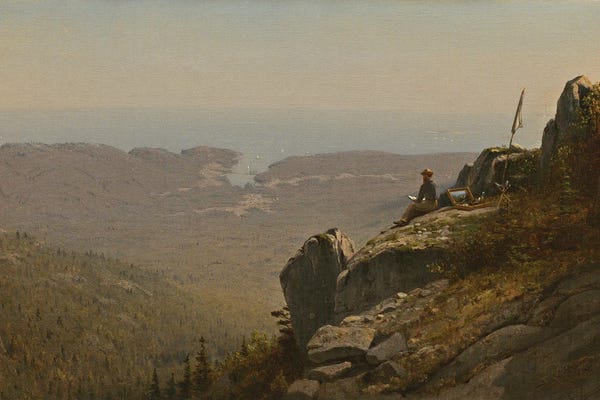 The Artist Sketching At Mount Desert, Maine