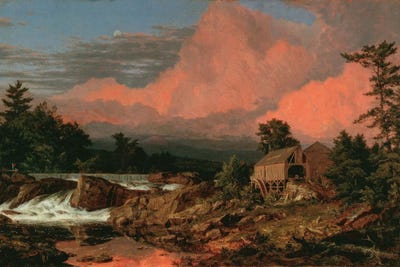 Rutland Falls, Vermont by Frederic Edwin Church wood print