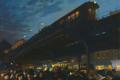 Canvas Print: Six O'Clock, Winter by John French Sloan - thumbnail