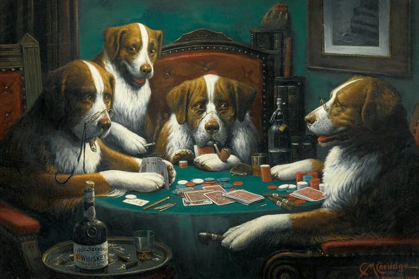 Fine Art Print: Poker Game, 1894 by C.M. Coolidge