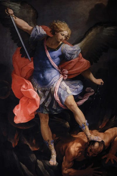 The Archangel Michael Defeating Satan by Guido Reni acrylic art print