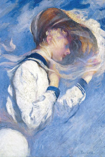 Edmund Charles Tarbell - Canvas Prints: Summer Breeze by Edmund Charles Tarbell