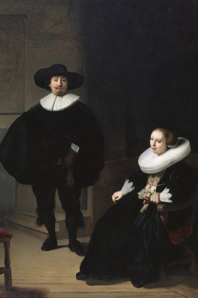 Canvas Art Prints: A Lady And Gentleman In Black by Rembrandt van Rijn