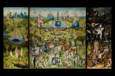 The Garden of Earthly Delights, c.1500 by Hieronymus Bosch framed wall art