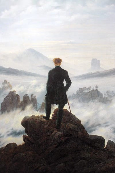 Mountains: The Wanderer above the Sea of Fog, 1818 by Caspar David Friedrich