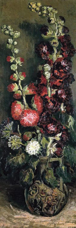 Vase Of Hollyhocks, 1886