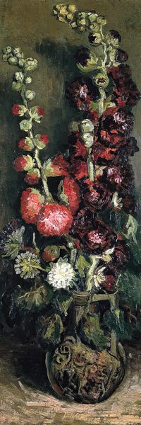 Canvas Print: Vase Of Hollyhocks, 1886 by Vincent van Gogh