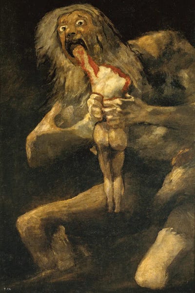 Romanticism: Saturn Devouring One Of His Sons, 1821-23 by Francisco Goya