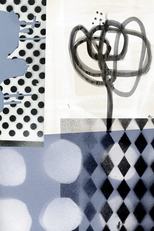 Black & Blue Collage I