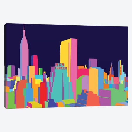 New Yorker And Empire State Building Canvas Print #YAL114} by Yoni Alter Art Print