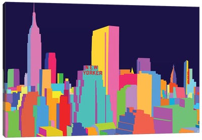 New Yorker And Empire State Building Canvas Art Print - Yoni Alter
