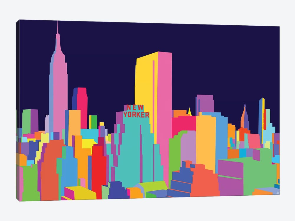 New Yorker And Empire State Building by Yoni Alter 1-piece Canvas Wall Art